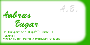 ambrus bugar business card